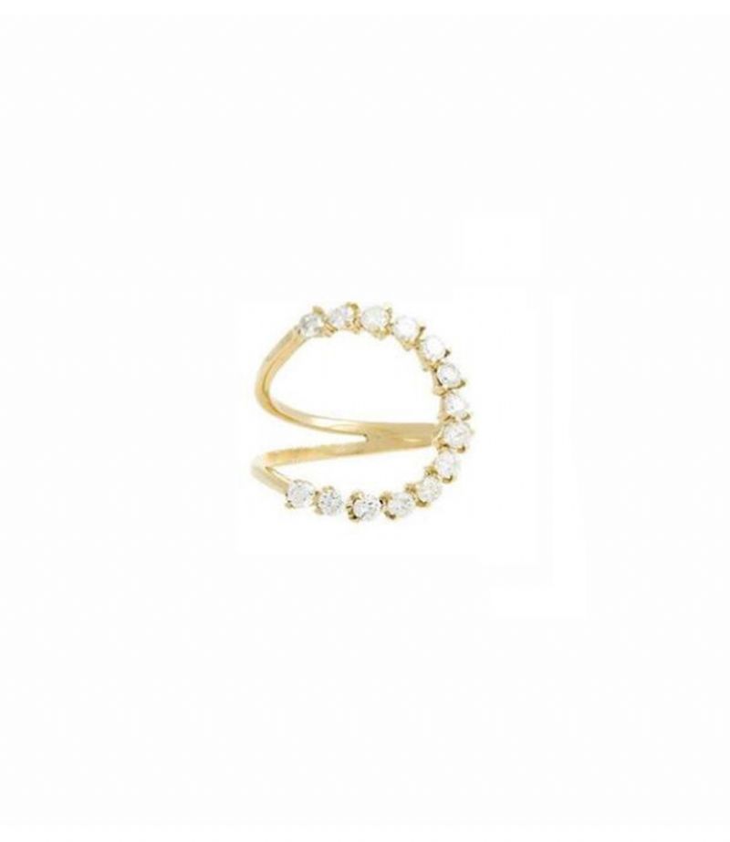 Gradient Crescent Pearl Ring