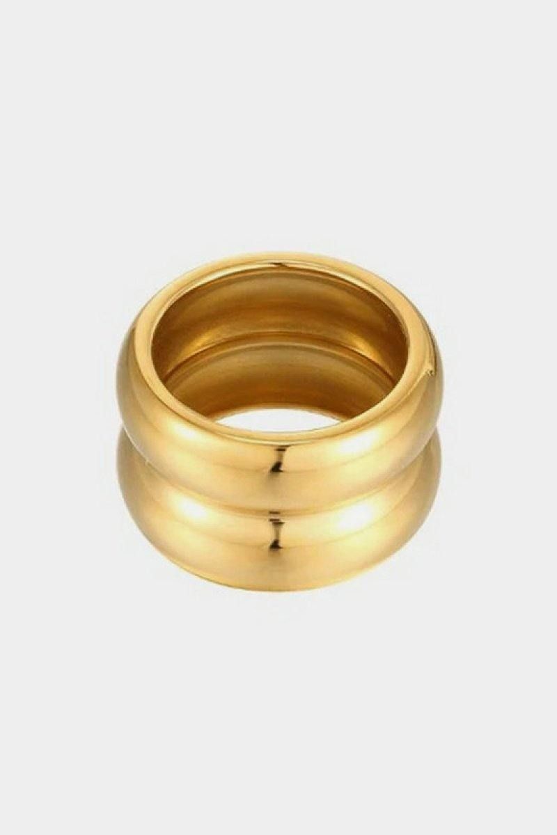 Guld Dobbelt Ridge Ring