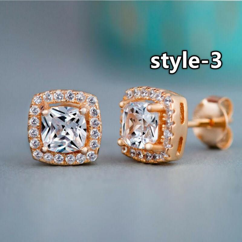 Huitan Mode Geometriske Kvinder Stud Øreringe Cubic Zirconia Bryllupsfest Daglig Bærbare Modesmykker Hot Dropshipping