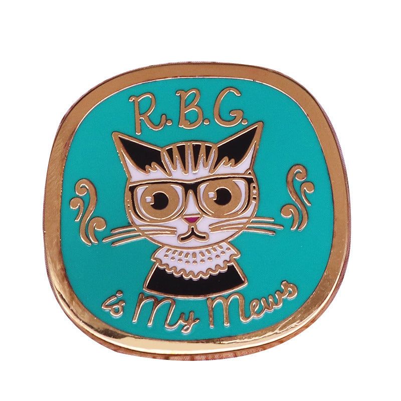 Ruth Ginsburg Inspireret Rbg Cat Broche Dame Power Equality Badge Broche