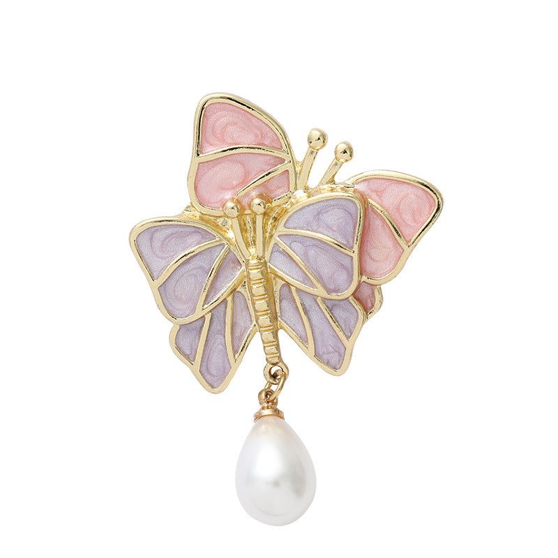 Simple Butterfly Pearl Øreringe Legering Butterfly Pearl