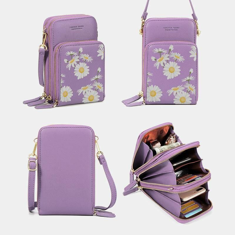 Kvinder Daisy Clutch Taske Kort Taske Telefon Taske Crossbody Taske