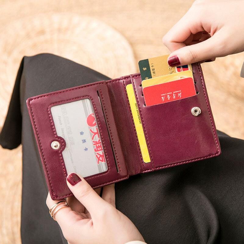 Kvinder Retro Mni Bifold Multi-Card Slot Card Holder Tegnebog