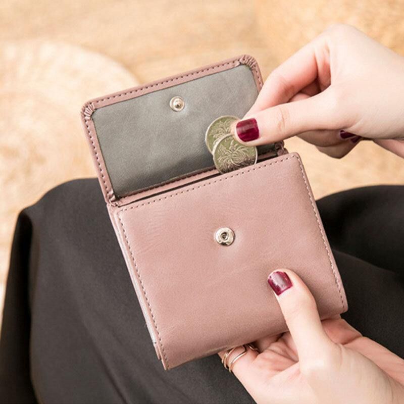 Kvinder Retro Mni Bifold Multi-Card Slot Card Holder Tegnebog