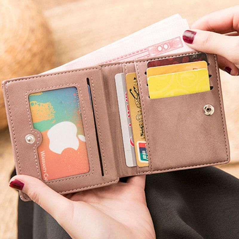 Kvinder Retro Mni Bifold Multi-Card Slot Card Holder Tegnebog