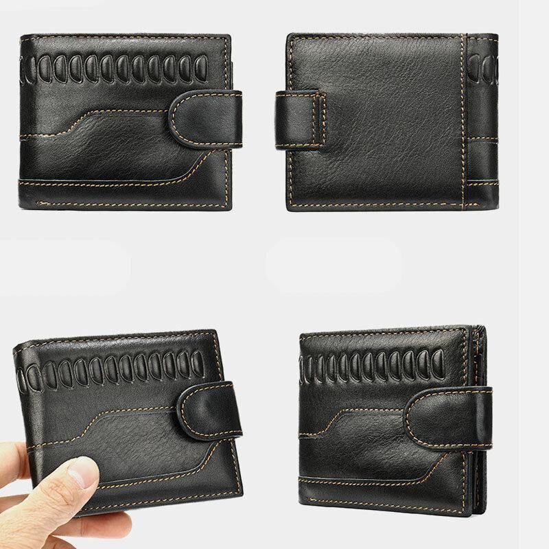 Mænd Ægte Læder Koskind Retro 8 Card Slot Licens Card Bag Tegnebog