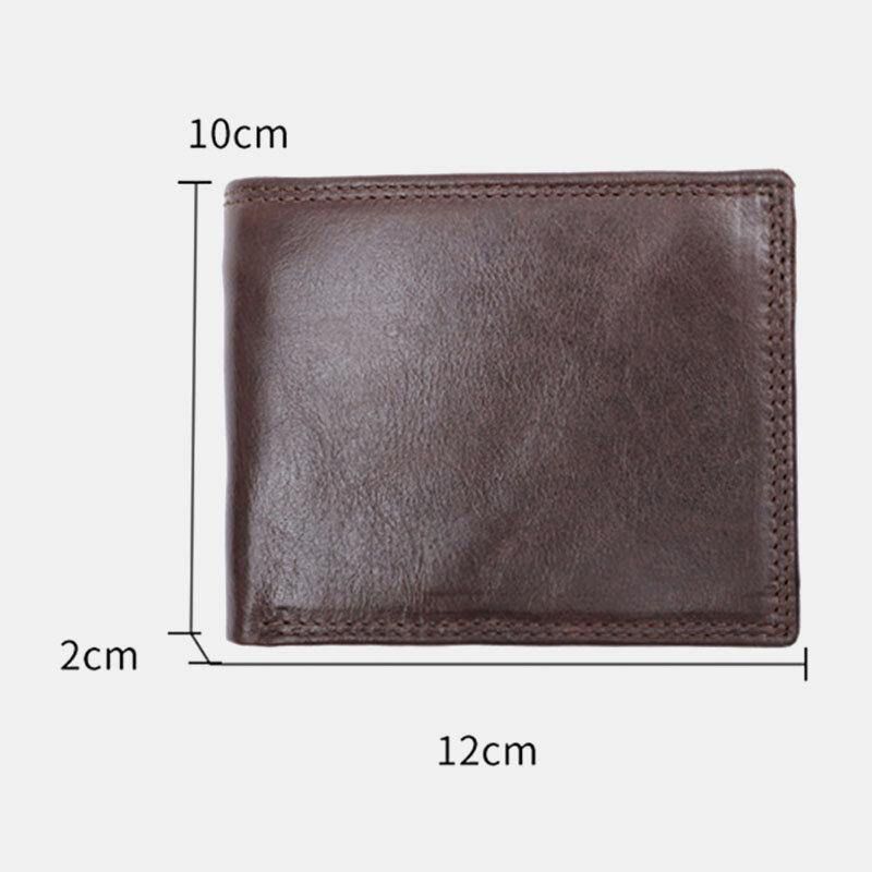 Mænd Ægte Læder Rfid Anti-Tyveri Vintage Kort Multi-Card Slot Kortholder Møntpung Bifold Penge Clip Tegnebøger