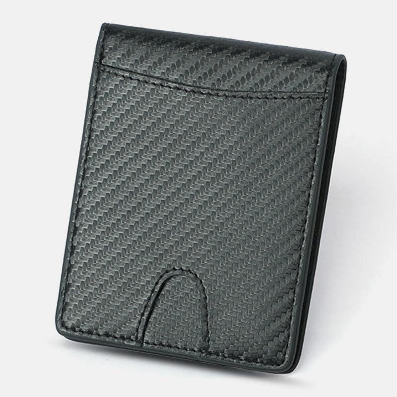 Mænd Multifunktion Business Rfid Carbon Fiber Us Dollar Clip Card Handel Kort Multi-Card Slots Tegnebog