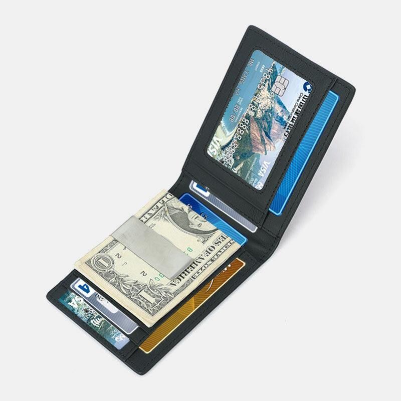 Mænd Multifunktion Business Rfid Carbon Fiber Us Dollar Clip Card Handel Kort Multi-Card Slots Tegnebog