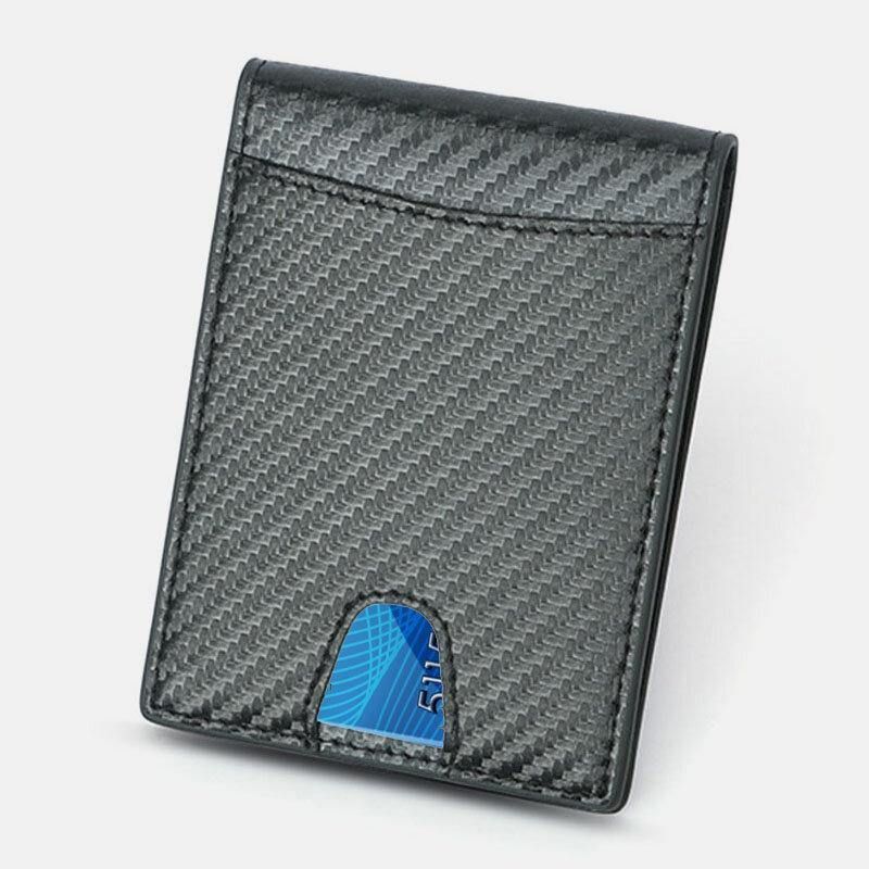 Mænd Multifunktion Business Rfid Carbon Fiber Us Dollar Clip Card Handel Kort Multi-Card Slots Tegnebog