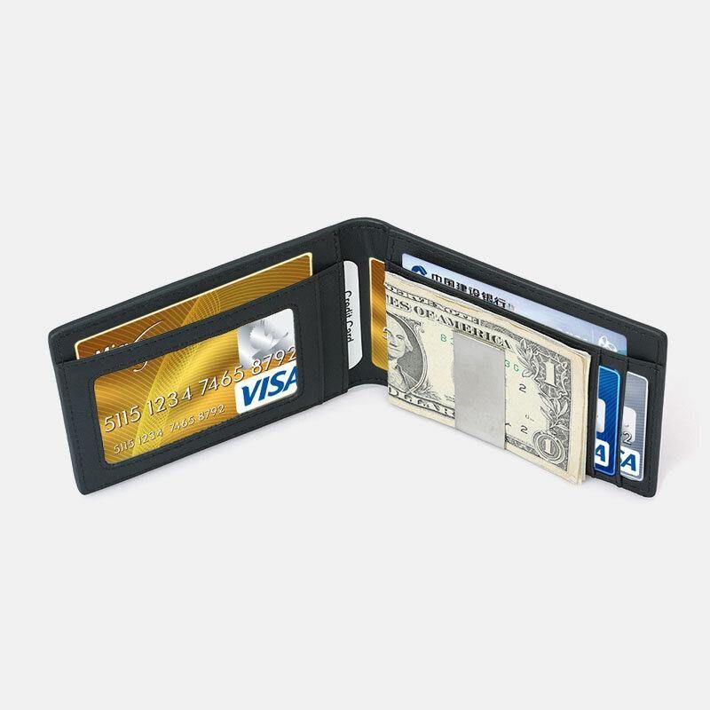 Mænd Multifunktion Business Rfid Carbon Fiber Us Dollar Clip Card Handel Kort Multi-Card Slots Tegnebog