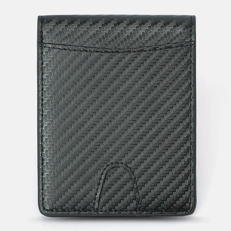 Mænd Multifunktion Business Rfid Carbon Fiber Us Dollar Clip Card Handel Kort Multi-Card Slots Tegnebog