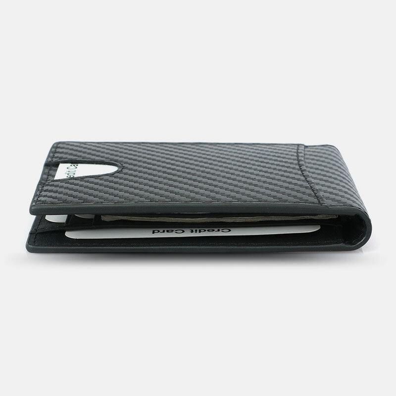 Mænd Multifunktion Business Rfid Carbon Fiber Us Dollar Clip Card Handel Kort Multi-Card Slots Tegnebog