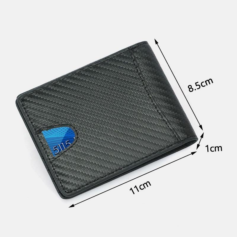 Mænd Multifunktion Business Rfid Carbon Fiber Us Dollar Clip Card Handel Kort Multi-Card Slots Tegnebog