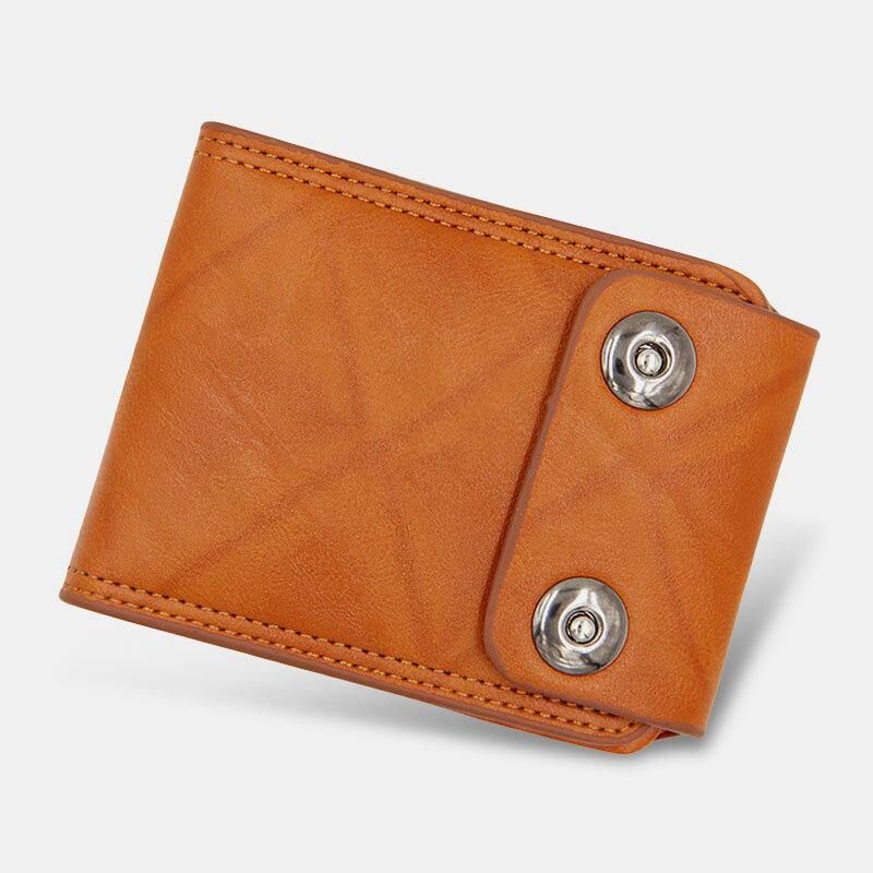 Mænd Pu Læder Dollarmønster Bifold Sort Multi-Card Slot Card Holder Møntpung Tegnebog