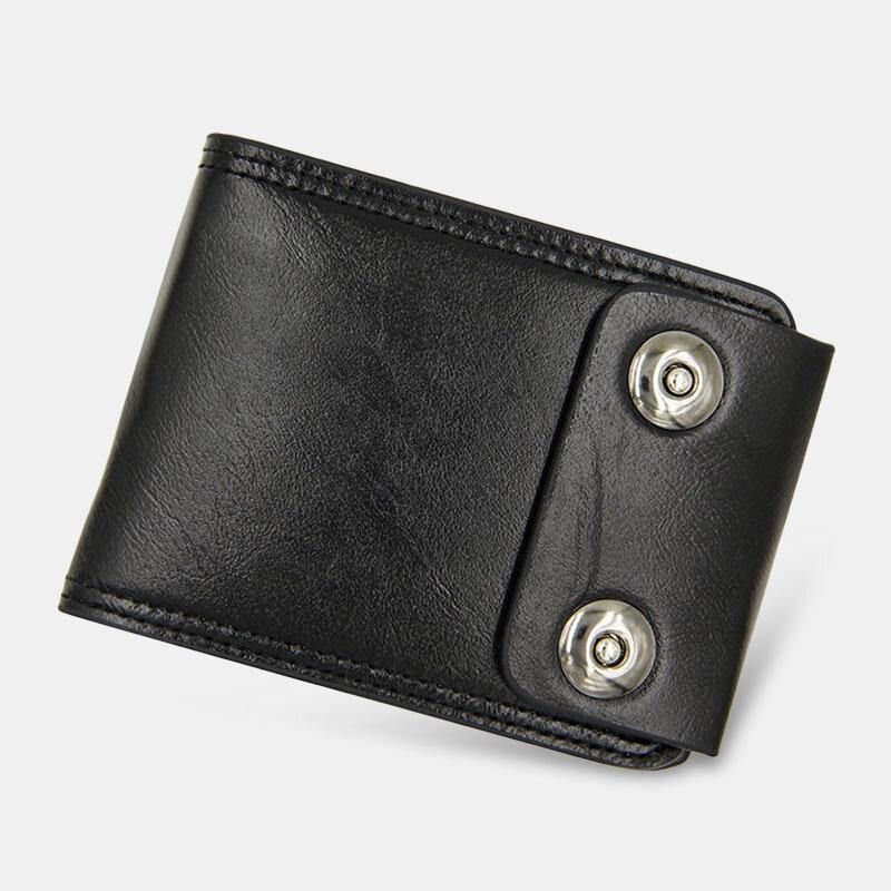 Mænd Pu Læder Dollarmønster Bifold Sort Multi-Card Slot Card Holder Møntpung Tegnebog