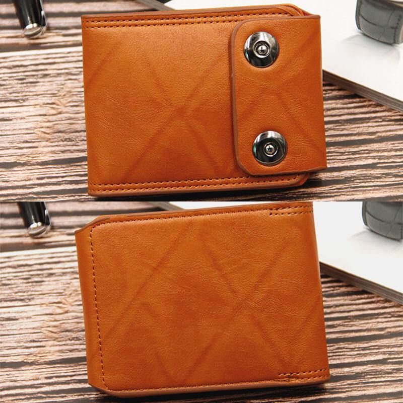 Mænd Pu Læder Dollarmønster Bifold Sort Multi-Card Slot Card Holder Møntpung Tegnebog