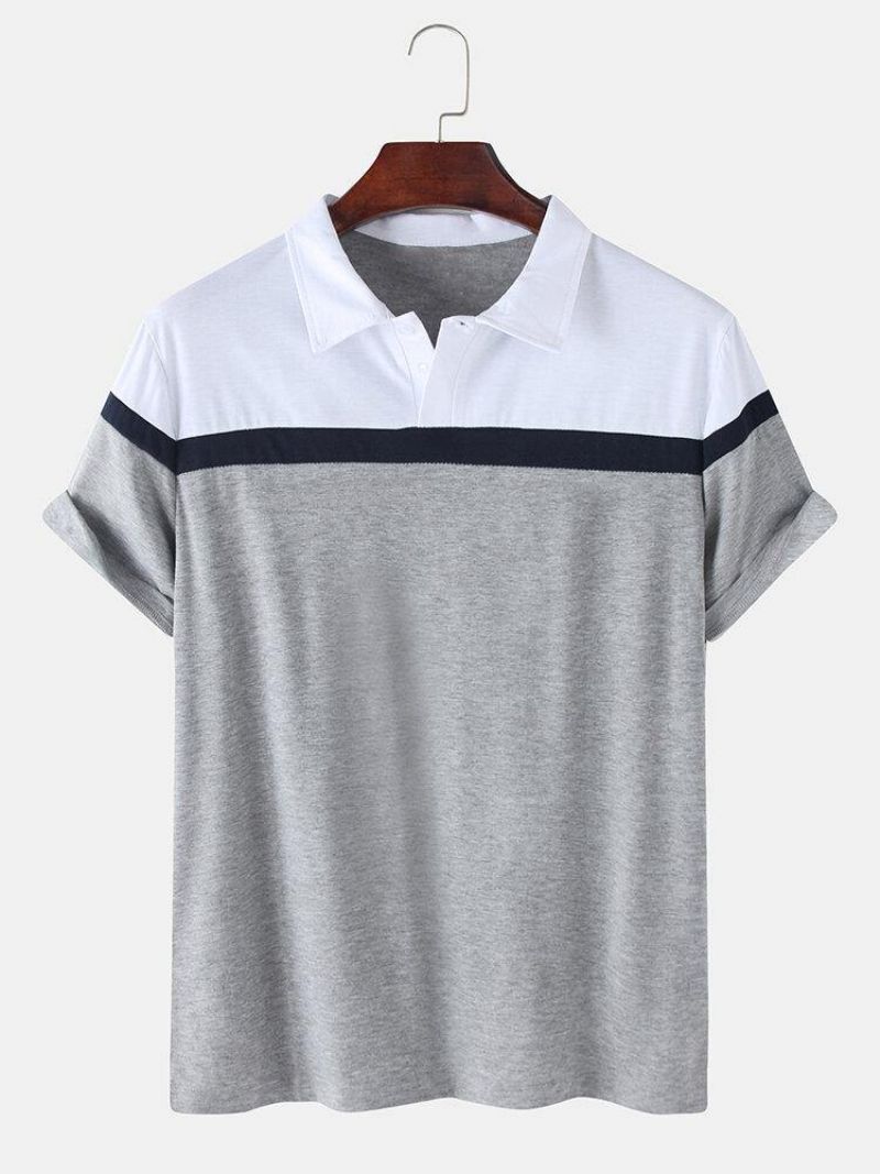 Herre Colorblock Casual Sport Kortærmede Golfskjorter