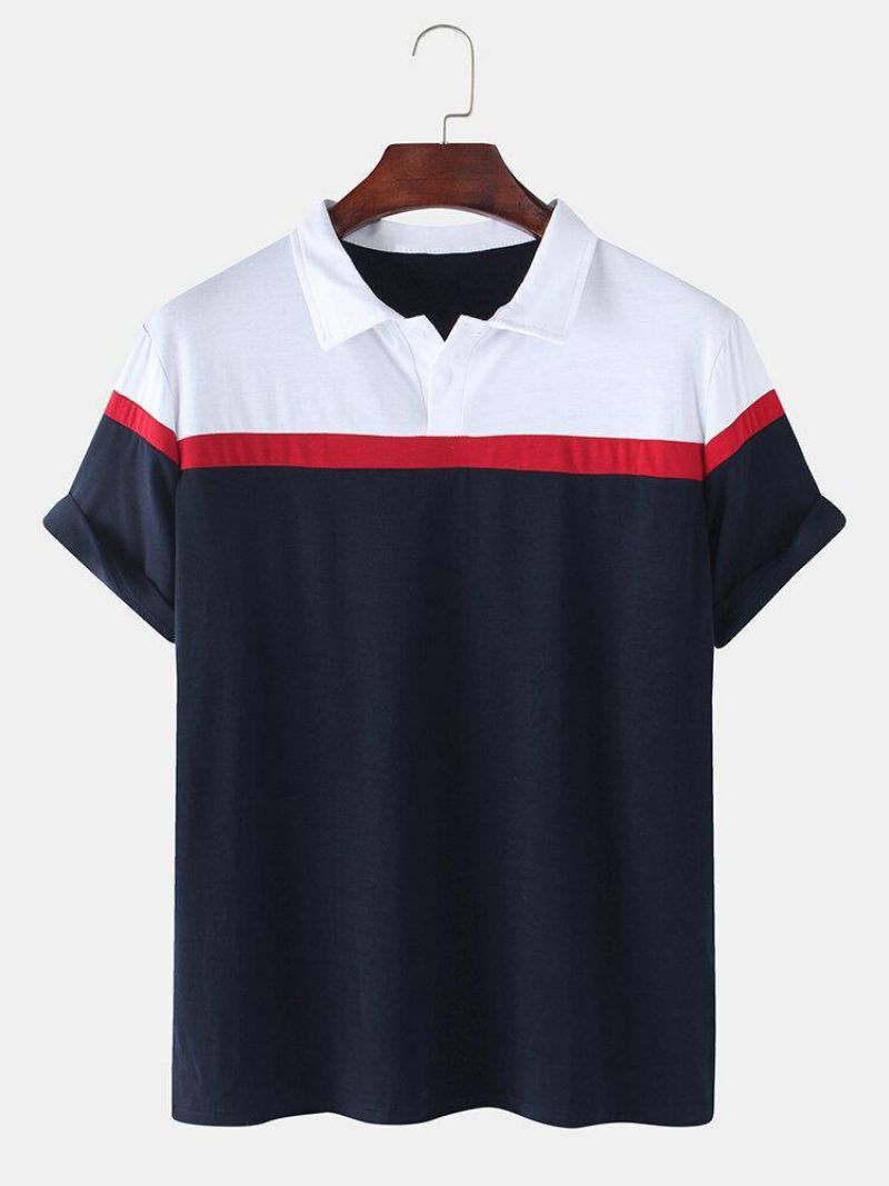 Herre Colorblock Casual Sport Kortærmede Golfskjorter