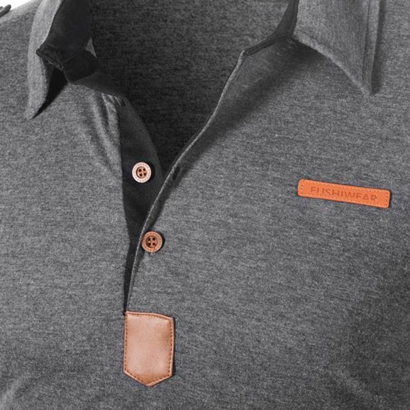 Mænd Business Golf Shirt Patchwork Kortærmet Slank Forår Sommer Casual Bomuld Toppe