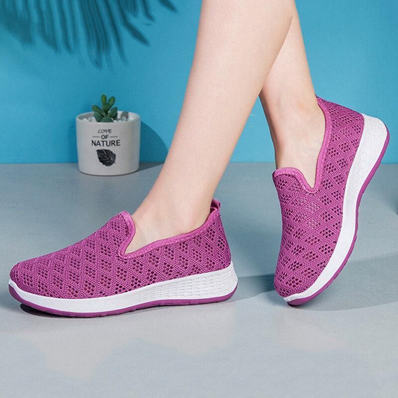 Kvinder Hollow Out Mesh Lazy Slip On Walking Sko