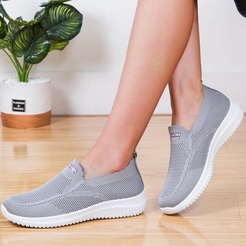 Kvinder Mesh Lukket Tå Lazy Slip On Casual Walking Sko