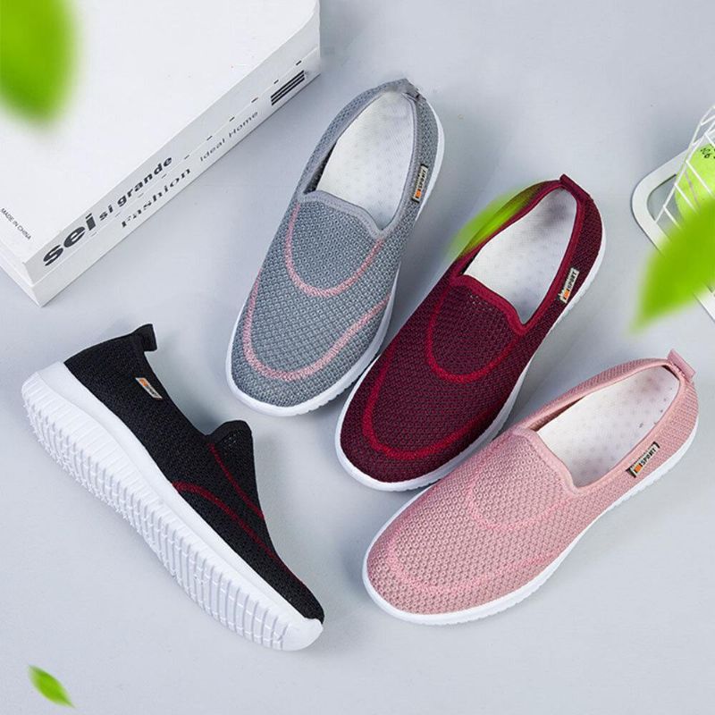 Kvinder Mesh Mønster Lazy Slip On Lette Fritidssko