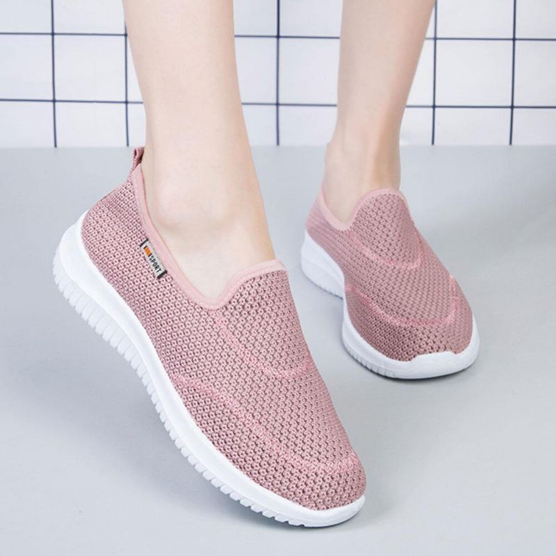 Kvinder Mesh Mønster Lazy Slip On Lette Fritidssko