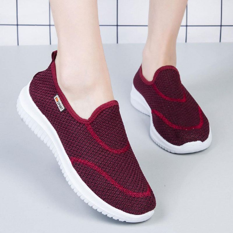 Kvinder Mesh Mønster Lazy Slip On Lette Fritidssko