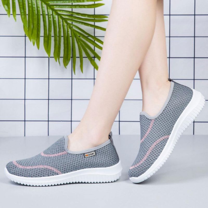 Kvinder Mesh Mønster Lazy Slip On Lette Fritidssko