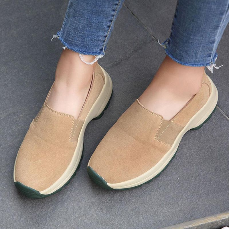 Kvinder Stor Størrelse Casual Faux Ruskind Slip On Chunky Sneakers