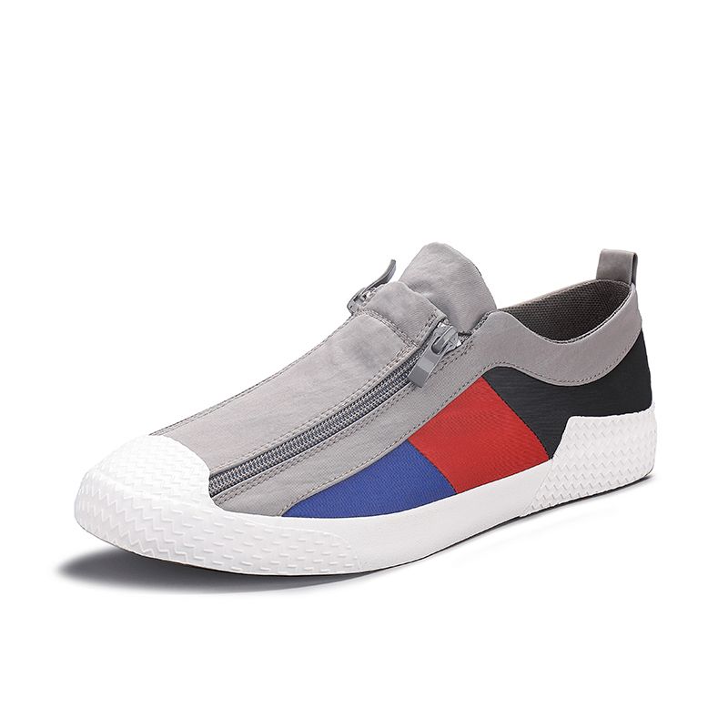 Mænd Colorblock Comfy Åndbar Lynlås Casual Canvas Sneakers