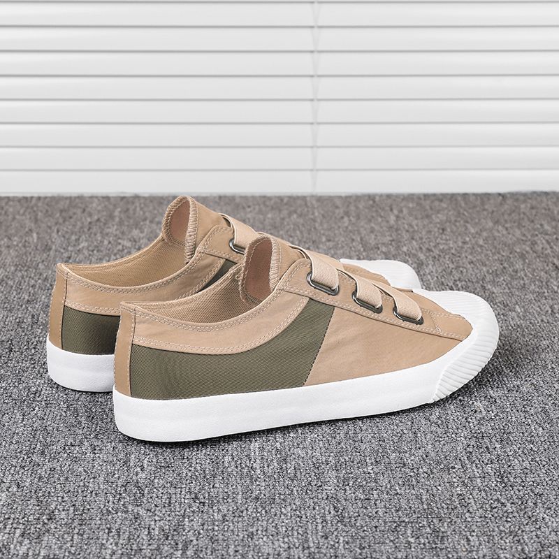 Mænd Colorblock Comfy Åndbart Elastisk Bånd Slip On Casual Daily Canvas Sneakers