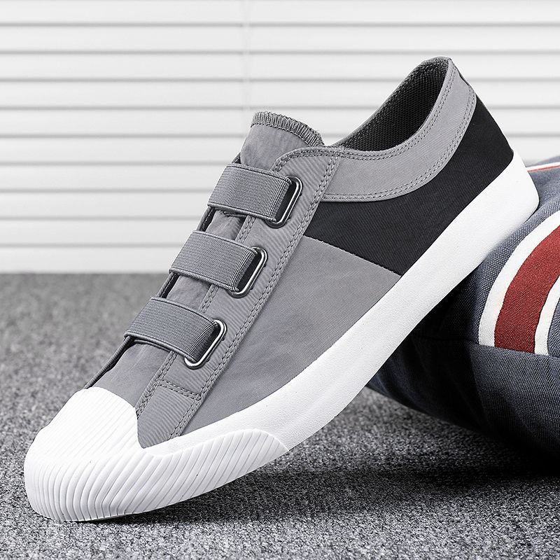 Mænd Colorblock Comfy Åndbart Elastisk Bånd Slip On Casual Daily Canvas Sneakers