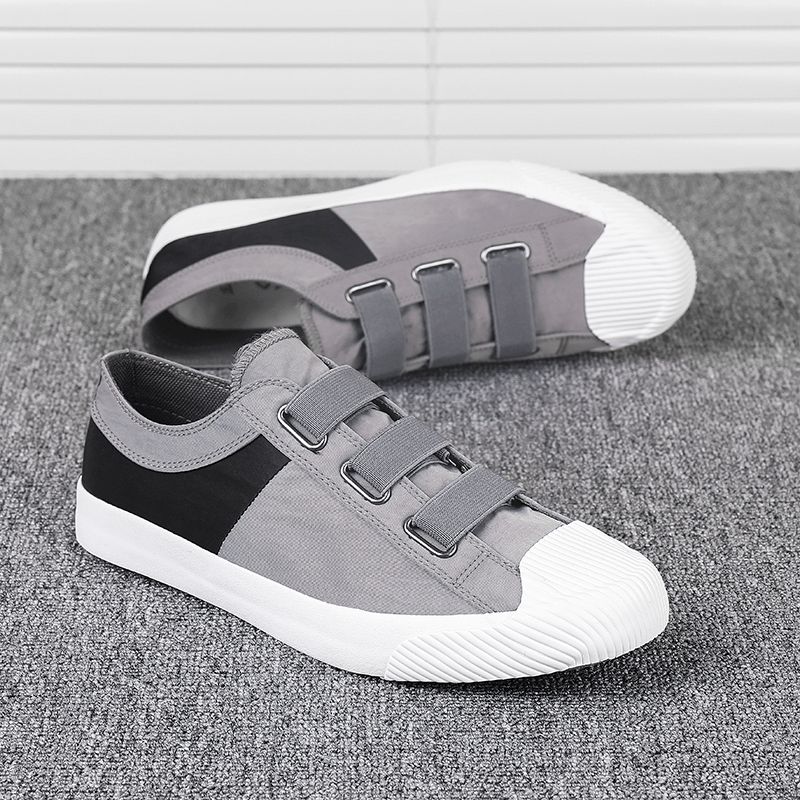 Mænd Colorblock Comfy Åndbart Elastisk Bånd Slip On Casual Daily Canvas Sneakers