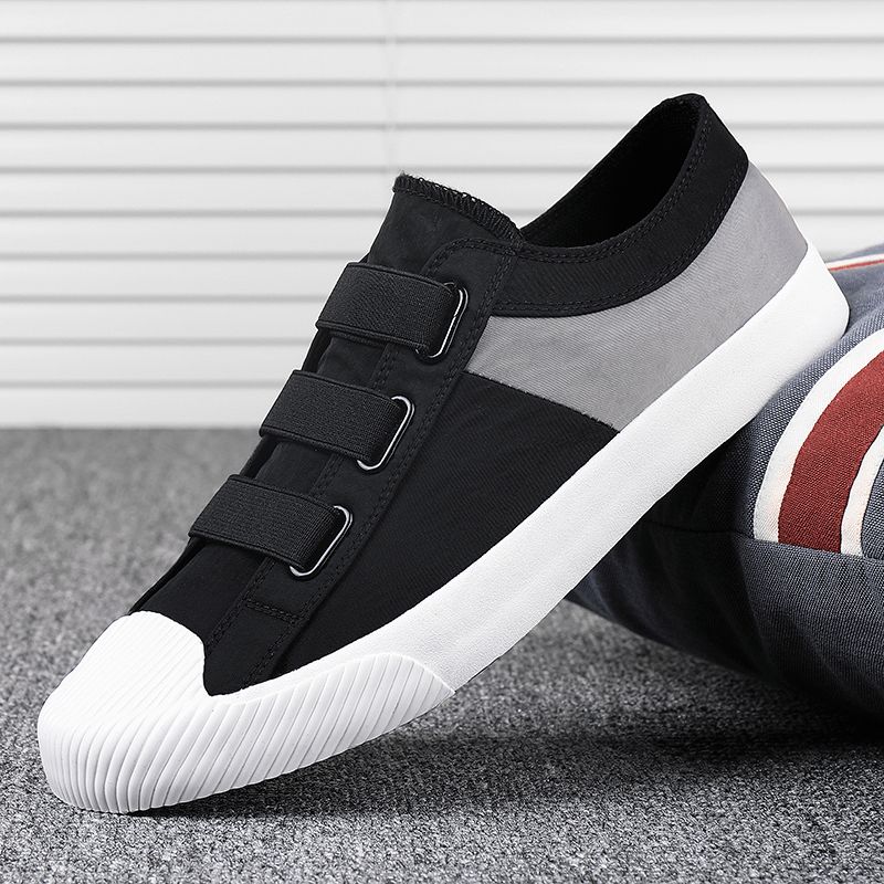 Mænd Colorblock Comfy Åndbart Elastisk Bånd Slip On Casual Daily Canvas Sneakers