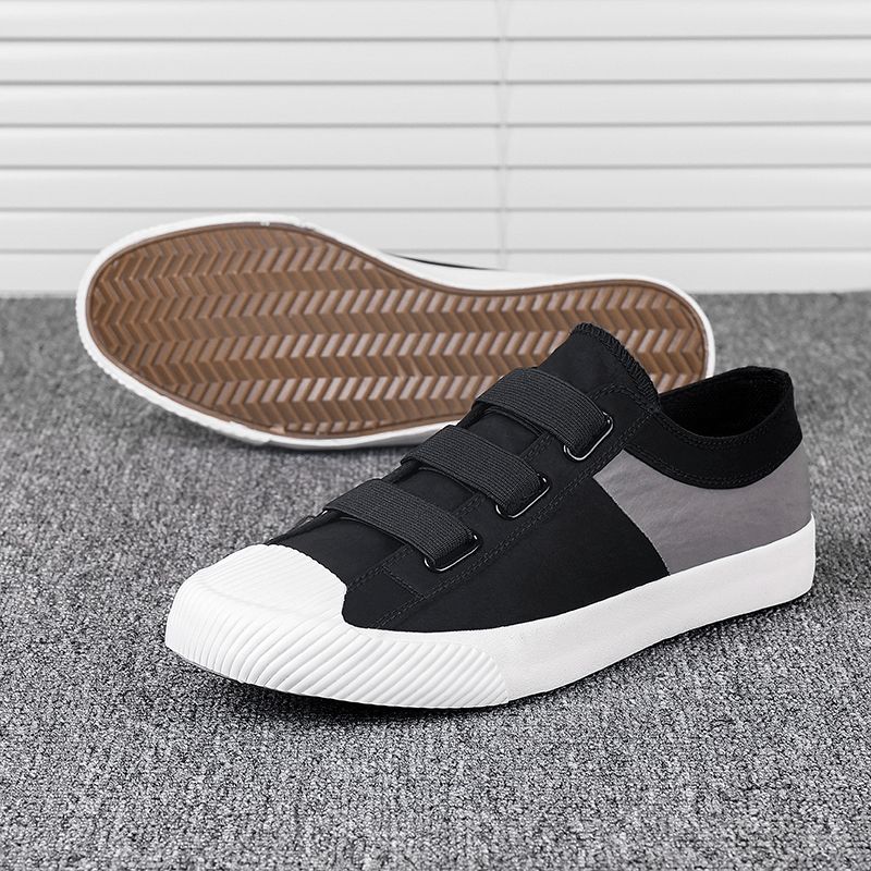 Mænd Colorblock Comfy Åndbart Elastisk Bånd Slip On Casual Daily Canvas Sneakers