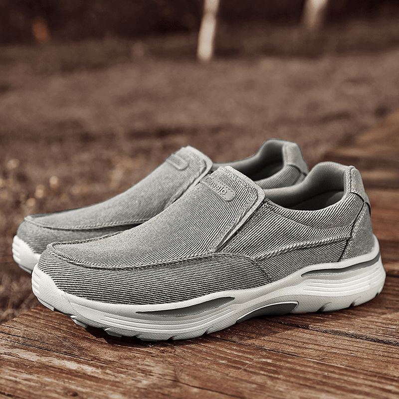 Mænd Sport Letvægts Platform Behagelige Slip On Casual Denim Sneakers