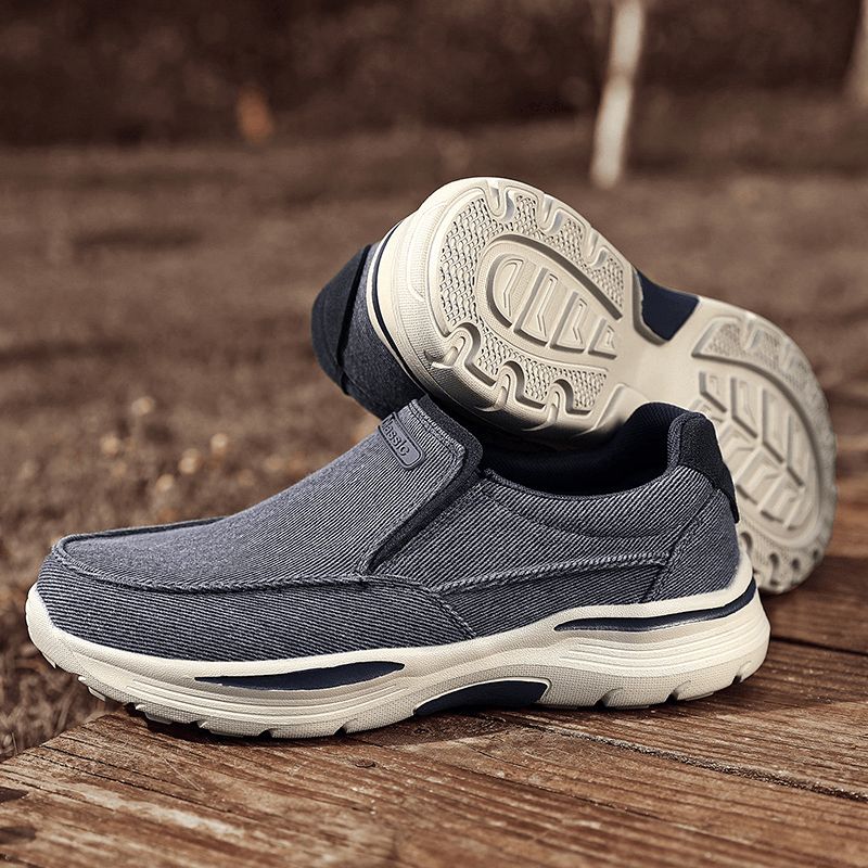 Mænd Sport Letvægts Platform Behagelige Slip On Casual Denim Sneakers