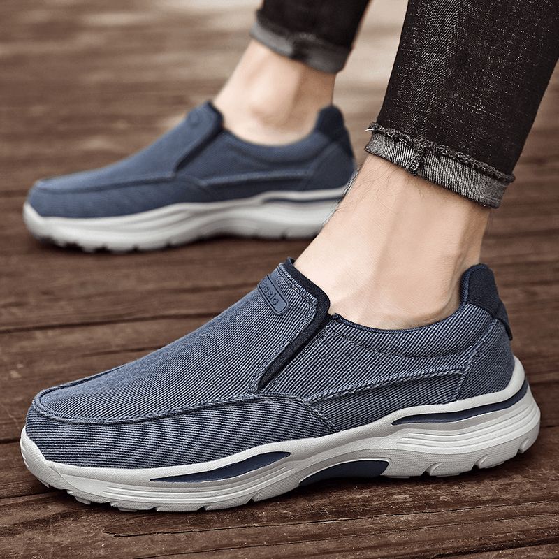 Mænd Sport Letvægts Platform Behagelige Slip On Casual Denim Sneakers