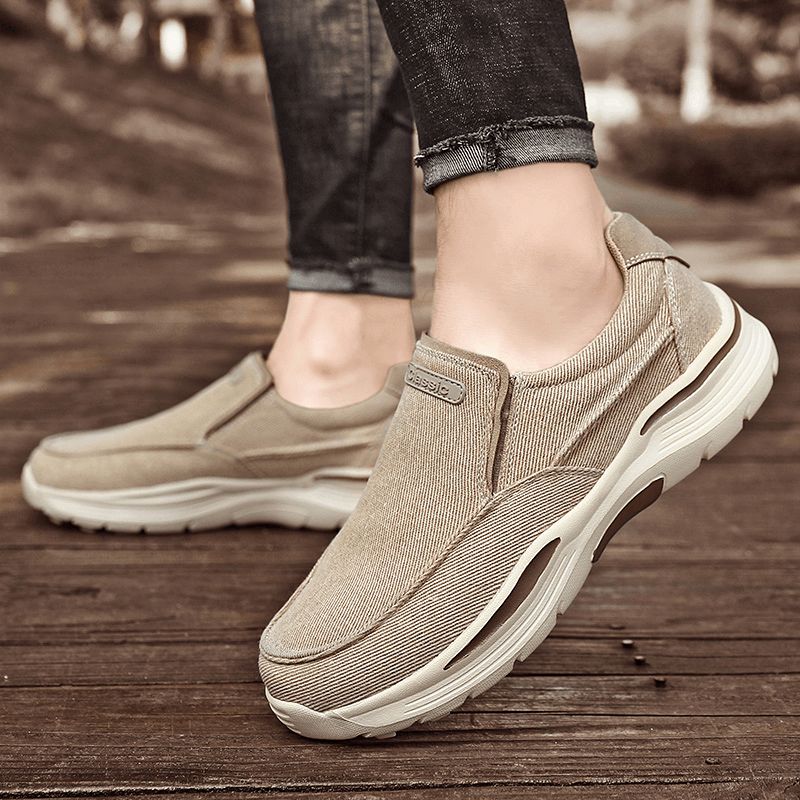 Mænd Sport Letvægts Platform Behagelige Slip On Casual Denim Sneakers