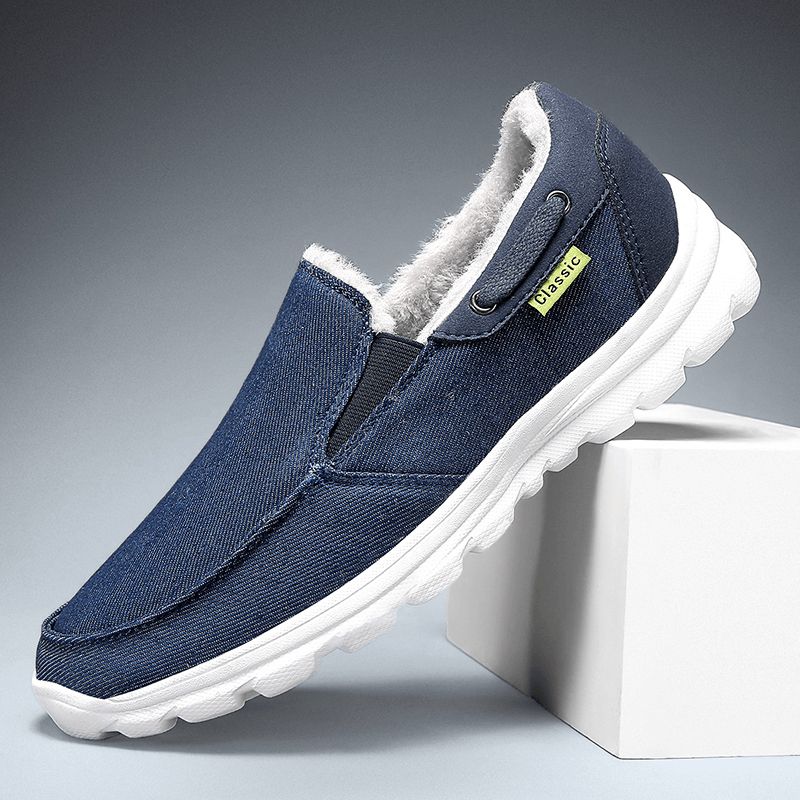 Mænd Syning Klud Varm Behagelig Elastisk Slip-On Sport Casual Flade Sko