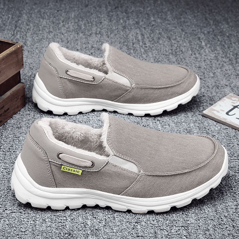 Mænd Syning Klud Varm Behagelig Elastisk Slip-On Sport Casual Flade Sko