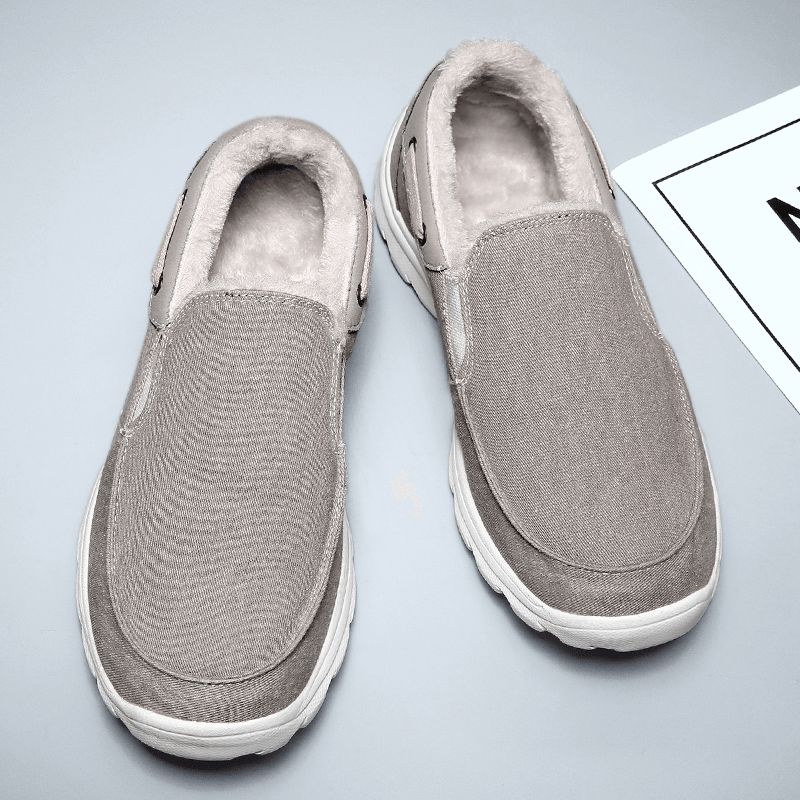 Mænd Syning Klud Varm Behagelig Elastisk Slip-On Sport Casual Flade Sko