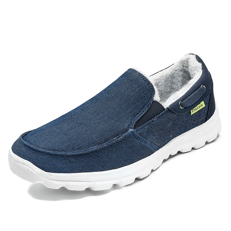 Mænd Syning Klud Varm Behagelig Elastisk Slip-On Sport Casual Flade Sko