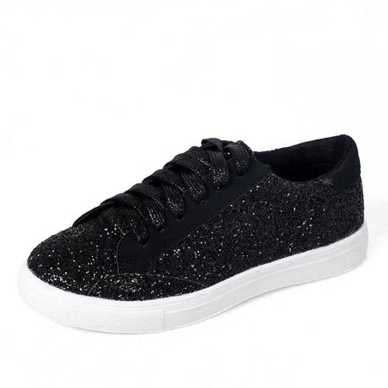 Plus Size Kvinder Comfy Pailletter Dekor Sneaker Sko