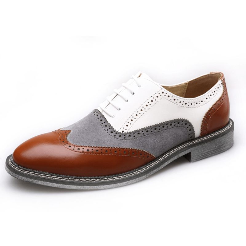 Mænd Brogue Colorblock Oxfords Snøre Business Casual Formelle Sko