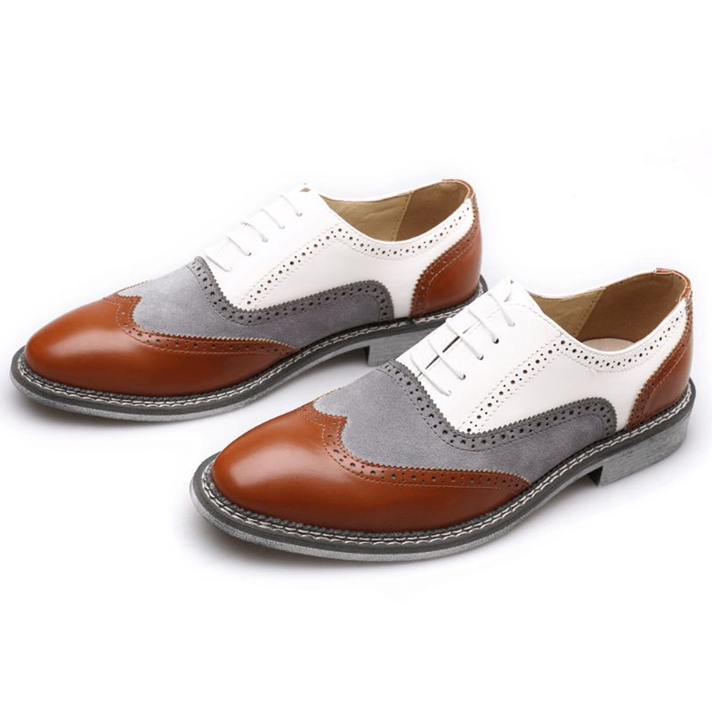 Mænd Brogue Colorblock Oxfords Snøre Business Casual Formelle Sko