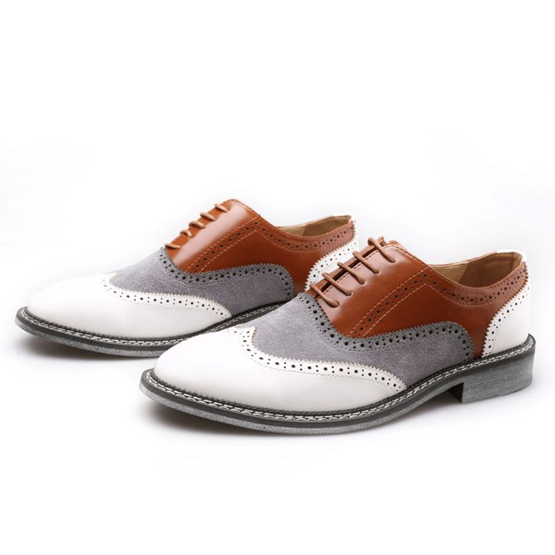 Mænd Brogue Colorblock Oxfords Snøre Business Casual Formelle Sko