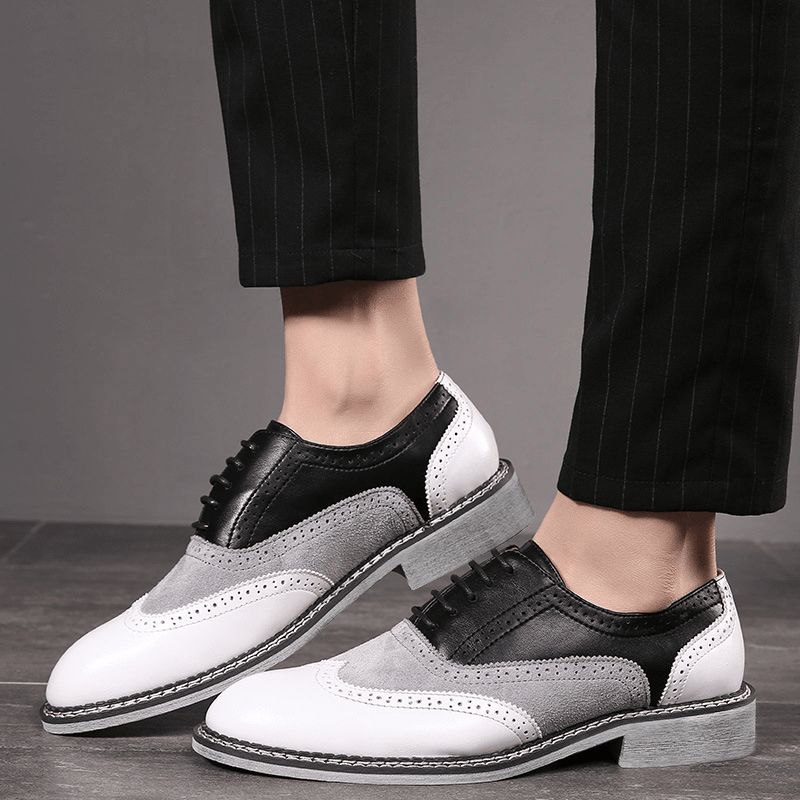 Mænd Brogue Colorblock Oxfords Snøre Business Casual Formelle Sko